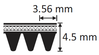 Drazkovy remen 4PK EPDM automobilovy Automotive, Ribbed / Poly-V Belts 4PK EPDM